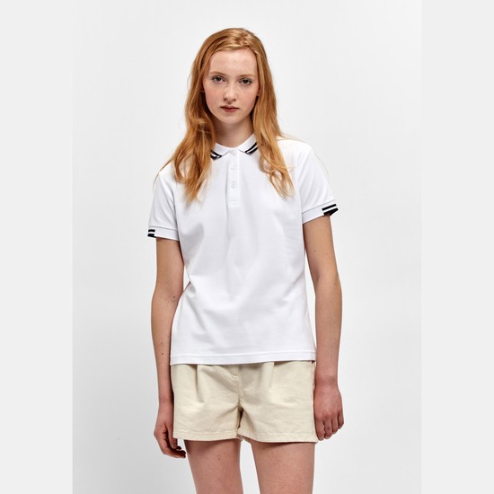 Aigle Technical Short-sleeved Polo Shirts Women White ZA-16247